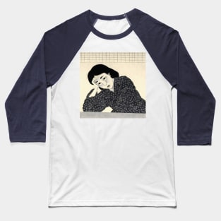 Japanese art of handsome tired asian woman Baseball T-Shirt